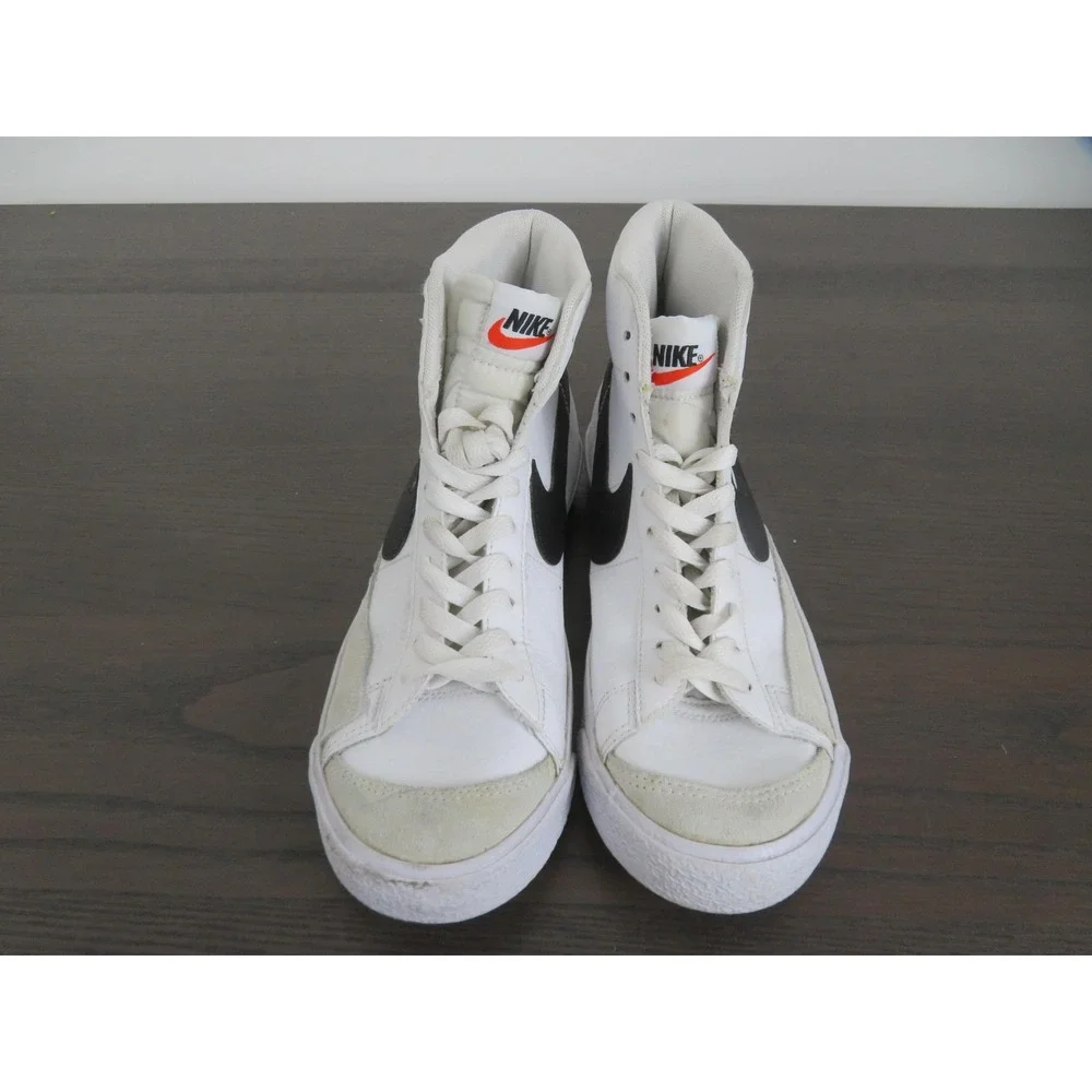 Nike Blazer Mid 77 Shoes Youth 6.5Y Women 8 White Black High Sneakers DA4086-100